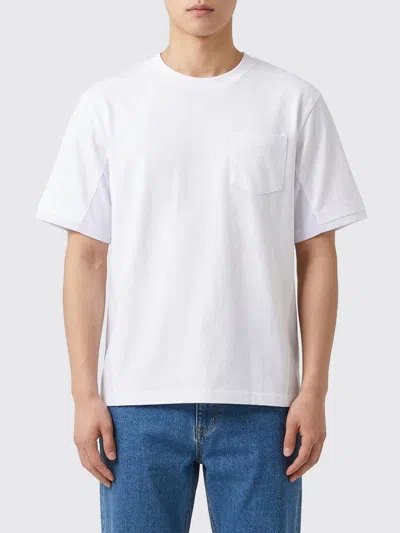 Sacai Appliquéd Shell-trimmed Cotton-jersey T-shirt In White