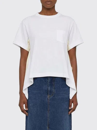 Sacai T-shirt  Woman Color White In Yellow