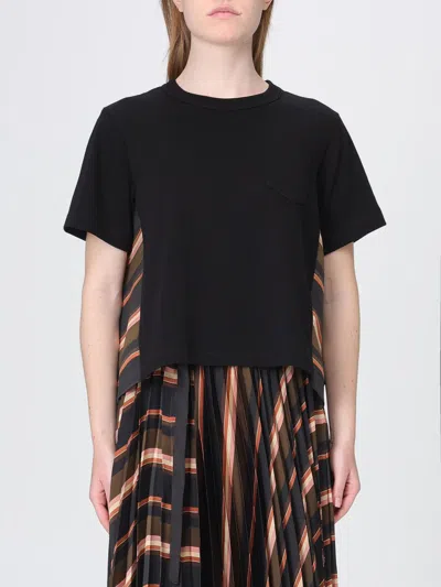 Sacai T-shirt Woman  In Black