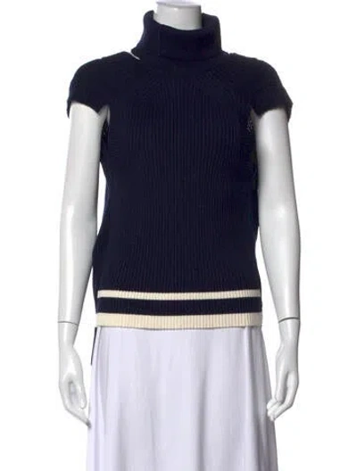 Pre-owned Sacai Turtleneck Sweater In Blue