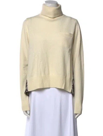 Pre-owned Sacai Turtleneck Sweater In White