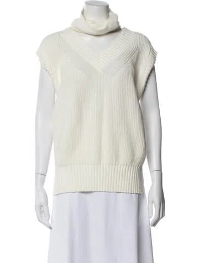 Pre-owned Sacai Turtleneck Sweater In White