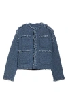 Sacai Cotton Denim Punching Jacket In Indigo