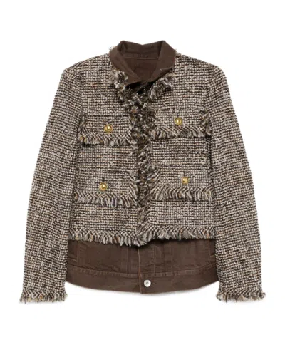 SACAI TWEED DENIM JACKET
