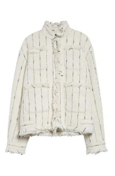 Sacai Tweed Jacket In Off White | ModeSens