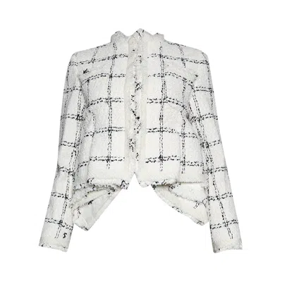 Pre-owned Sacai Tweed Jacket 'off White' | Women's Size 1