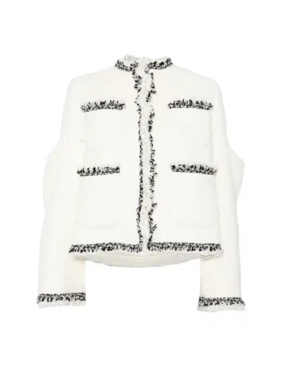 Sacai Tweed Jacket In White