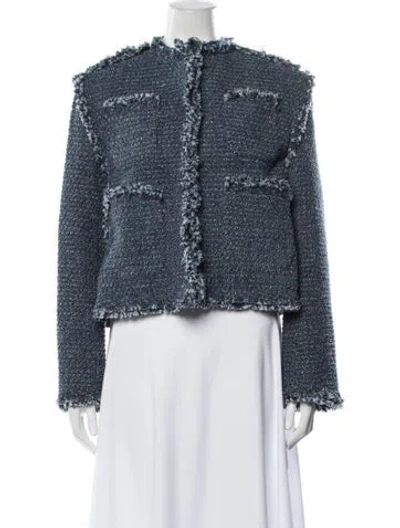 Pre-owned Sacai Tweed Pattern Jacket In Blue