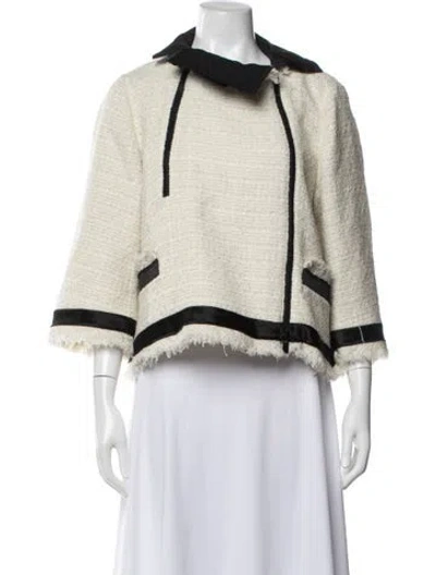 Pre-owned Sacai Tweed Pattern Jacket In Metallic/neutrals