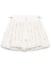 Sacai Striped Tweed Shorts Button Detailing