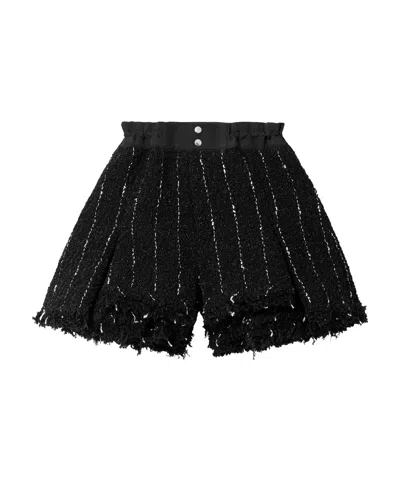 Sacai Tweed Shorts In Black