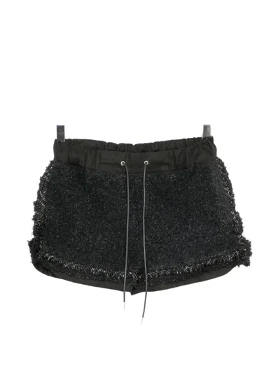 Sacai Tweed Shorts In Black