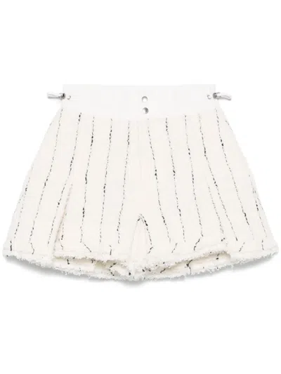 Sacai Tweed Shorts In White