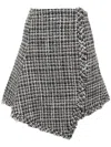 Sacai Wool-blend Tweed Miniskirt In Blue