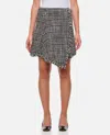 Sacai Wool-blend Tweed Miniskirt In Grey