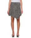 Sacai Wool-blend Tweed Miniskirt In Grey