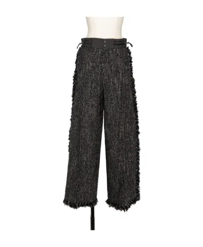 SACAI TWEED STRAIGHT CASUAL PANTS