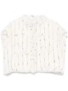 Sacai Tweed Vest With Short Sleeves And Frayed Edge In White