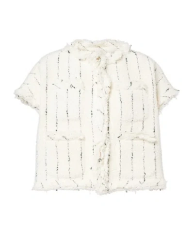 Sacai Tweed Vest In Neutral