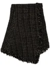 Sacai Tweed Wool Mini Skirt In Black