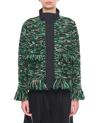 SACAI SACAI TWEED X GROSGRAIN BLOUSON