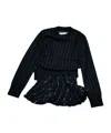 Sacai Tweed X Knit Pullover In Black