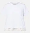 Sacai Twill And Cotton T-shirt In White