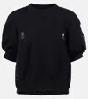 Sacai Black Sponge X Nylon Twill Sweatshirt In Black