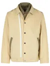 Sacai Cotton Jacket With Elasticated Hem And Collar In Beige