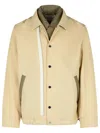Sacai Cotton Jacket With Elasticated Hem And Collar In Beige