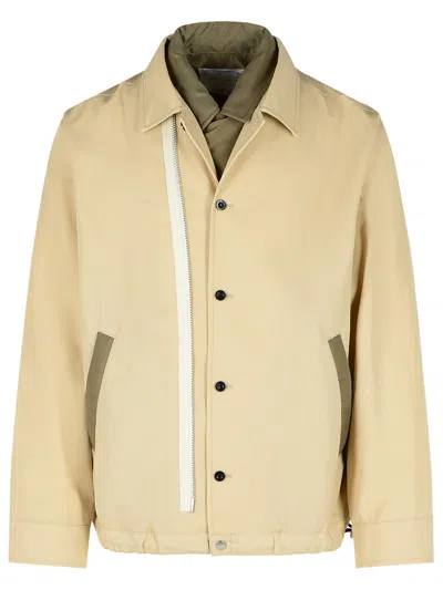 SACAI TWILL BEIGE COTTON JACKET