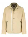 Sacai Cotton Jacket With Elasticated Hem And Collar In Beige