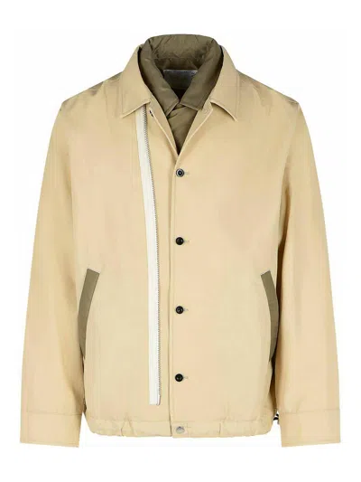 SACAI TWILL BEIGE COTTON JACKET