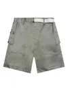 Sacai Twill Belted Shorts In Gray