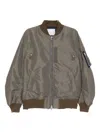 Sacai Taupe Nylon Twill Bomber Jacket In Gray