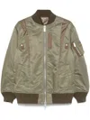 Sacai Shell Bomber Jacket In Green