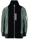 Sacai Twill Hoodie In Green