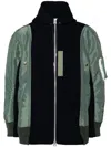 Sacai Twill Hoodie In Green