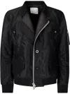 Sacai Black Nylon Twill Bomber Jacket In Black