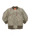 Sacai Khaki Nylon Twill Bomber Jacket In Nude