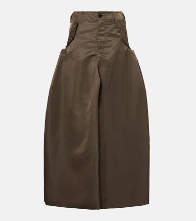 Sacai Twill Maxi Skirt In Green
