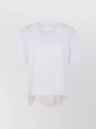 Sacai Twill Mix Cotton Jersey T-shirt With Nylon In White