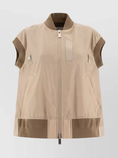 Sacai Twill Nylon Vest Jacket With Short Sleeves