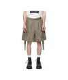 Sacai Taupe Nylon Twill Shorts In Green