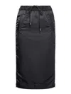 Sacai Insulated Nylon Twill Midi Skirt In Black