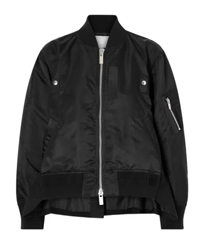 Sacai Twill Suiting Blouson In Black