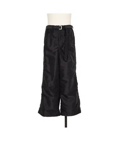 Sacai Twill Trousers In Black