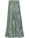Sacai Twill Trousers In Grün