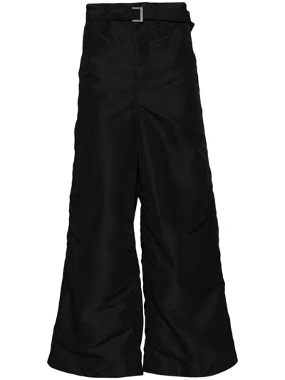 Sacai Twill Trousers In Black