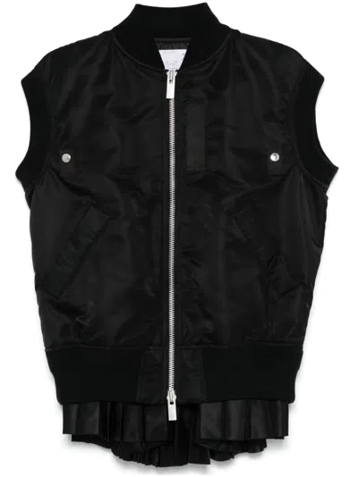 Sacai Nylon Twill Vest In Blue